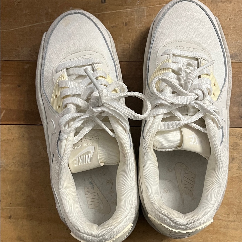 Nike Cream and White AirMax Athletic Shoes